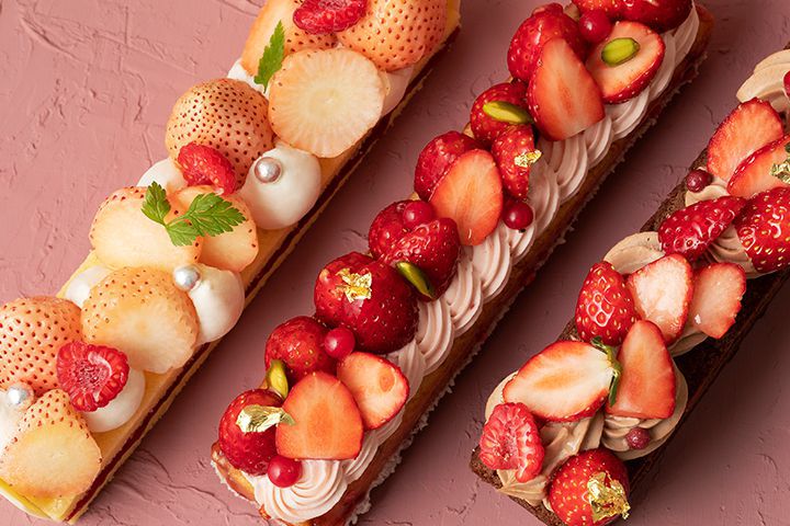 苺を贅沢に使用したパウンドケーキ3種類
